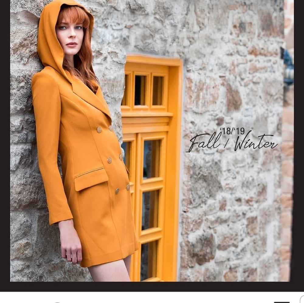 Hooded Military double breasted blazer dress RP